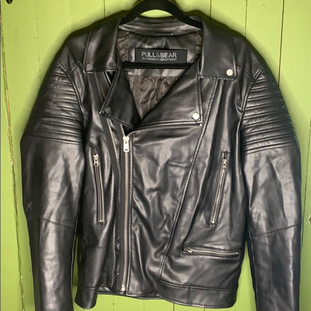 Leather biker jacket